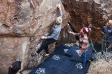 Bouldering in Hueco Tanks on 11/24/2018 with Blue Lizard Climbing and Yoga

Filename: SRM_20181124_1027420.jpg
Aperture: f/3.2
Shutter Speed: 1/250
Body: Canon EOS-1D Mark II
Lens: Canon EF 16-35mm f/2.8 L