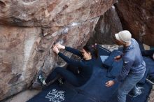 Bouldering in Hueco Tanks on 11/24/2018 with Blue Lizard Climbing and Yoga

Filename: SRM_20181124_1032190.jpg
Aperture: f/3.2
Shutter Speed: 1/250
Body: Canon EOS-1D Mark II
Lens: Canon EF 16-35mm f/2.8 L