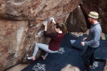Bouldering in Hueco Tanks on 11/24/2018 with Blue Lizard Climbing and Yoga

Filename: SRM_20181124_1036120.jpg
Aperture: f/4.5
Shutter Speed: 1/250
Body: Canon EOS-1D Mark II
Lens: Canon EF 16-35mm f/2.8 L