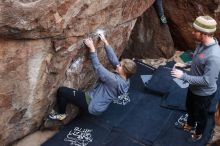 Bouldering in Hueco Tanks on 11/24/2018 with Blue Lizard Climbing and Yoga

Filename: SRM_20181124_1037140.jpg
Aperture: f/4.5
Shutter Speed: 1/250
Body: Canon EOS-1D Mark II
Lens: Canon EF 16-35mm f/2.8 L