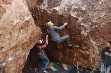 Bouldering in Hueco Tanks on 11/24/2018 with Blue Lizard Climbing and Yoga

Filename: SRM_20181124_1048170.jpg
Aperture: f/5.0
Shutter Speed: 1/250
Body: Canon EOS-1D Mark II
Lens: Canon EF 16-35mm f/2.8 L