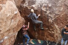 Bouldering in Hueco Tanks on 11/24/2018 with Blue Lizard Climbing and Yoga

Filename: SRM_20181124_1048190.jpg
Aperture: f/5.0
Shutter Speed: 1/250
Body: Canon EOS-1D Mark II
Lens: Canon EF 16-35mm f/2.8 L