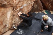 Bouldering in Hueco Tanks on 11/24/2018 with Blue Lizard Climbing and Yoga

Filename: SRM_20181124_1051520.jpg
Aperture: f/5.0
Shutter Speed: 1/250
Body: Canon EOS-1D Mark II
Lens: Canon EF 16-35mm f/2.8 L