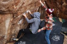 Bouldering in Hueco Tanks on 11/24/2018 with Blue Lizard Climbing and Yoga

Filename: SRM_20181124_1056410.jpg
Aperture: f/5.0
Shutter Speed: 1/250
Body: Canon EOS-1D Mark II
Lens: Canon EF 16-35mm f/2.8 L