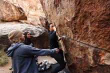 Bouldering in Hueco Tanks on 11/24/2018 with Blue Lizard Climbing and Yoga

Filename: SRM_20181124_1111200.jpg
Aperture: f/5.0
Shutter Speed: 1/250
Body: Canon EOS-1D Mark II
Lens: Canon EF 16-35mm f/2.8 L