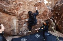 Bouldering in Hueco Tanks on 11/24/2018 with Blue Lizard Climbing and Yoga

Filename: SRM_20181124_1114220.jpg
Aperture: f/3.5
Shutter Speed: 1/250
Body: Canon EOS-1D Mark II
Lens: Canon EF 16-35mm f/2.8 L