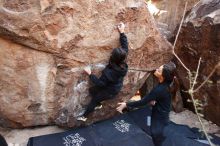 Bouldering in Hueco Tanks on 11/24/2018 with Blue Lizard Climbing and Yoga

Filename: SRM_20181124_1115320.jpg
Aperture: f/3.5
Shutter Speed: 1/250
Body: Canon EOS-1D Mark II
Lens: Canon EF 16-35mm f/2.8 L