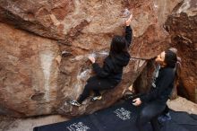 Bouldering in Hueco Tanks on 11/24/2018 with Blue Lizard Climbing and Yoga

Filename: SRM_20181124_1120100.jpg
Aperture: f/5.0
Shutter Speed: 1/250
Body: Canon EOS-1D Mark II
Lens: Canon EF 16-35mm f/2.8 L