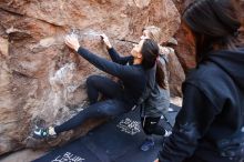 Bouldering in Hueco Tanks on 11/24/2018 with Blue Lizard Climbing and Yoga

Filename: SRM_20181124_1122450.jpg
Aperture: f/3.2
Shutter Speed: 1/250
Body: Canon EOS-1D Mark II
Lens: Canon EF 16-35mm f/2.8 L