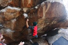 Bouldering in Hueco Tanks on 11/24/2018 with Blue Lizard Climbing and Yoga

Filename: SRM_20181124_1123520.jpg
Aperture: f/2.8
Shutter Speed: 1/250
Body: Canon EOS-1D Mark II
Lens: Canon EF 16-35mm f/2.8 L