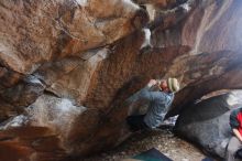 Bouldering in Hueco Tanks on 11/24/2018 with Blue Lizard Climbing and Yoga

Filename: SRM_20181124_1124350.jpg
Aperture: f/2.8
Shutter Speed: 1/250
Body: Canon EOS-1D Mark II
Lens: Canon EF 16-35mm f/2.8 L