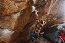 Bouldering in Hueco Tanks on 11/24/2018 with Blue Lizard Climbing and Yoga

Filename: SRM_20181124_1127070.jpg
Aperture: f/4.0
Shutter Speed: 1/250
Body: Canon EOS-1D Mark II
Lens: Canon EF 16-35mm f/2.8 L