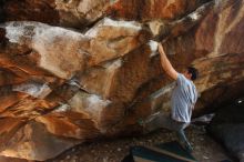 Bouldering in Hueco Tanks on 11/24/2018 with Blue Lizard Climbing and Yoga

Filename: SRM_20181124_1128041.jpg
Aperture: f/4.5
Shutter Speed: 1/250
Body: Canon EOS-1D Mark II
Lens: Canon EF 16-35mm f/2.8 L