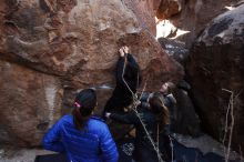 Bouldering in Hueco Tanks on 11/24/2018 with Blue Lizard Climbing and Yoga

Filename: SRM_20181124_1129490.jpg
Aperture: f/8.0
Shutter Speed: 1/250
Body: Canon EOS-1D Mark II
Lens: Canon EF 16-35mm f/2.8 L