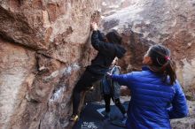 Bouldering in Hueco Tanks on 11/24/2018 with Blue Lizard Climbing and Yoga

Filename: SRM_20181124_1129540.jpg
Aperture: f/5.0
Shutter Speed: 1/250
Body: Canon EOS-1D Mark II
Lens: Canon EF 16-35mm f/2.8 L