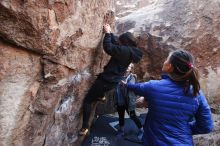 Bouldering in Hueco Tanks on 11/24/2018 with Blue Lizard Climbing and Yoga

Filename: SRM_20181124_1129541.jpg
Aperture: f/5.0
Shutter Speed: 1/250
Body: Canon EOS-1D Mark II
Lens: Canon EF 16-35mm f/2.8 L