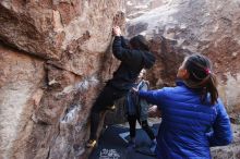 Bouldering in Hueco Tanks on 11/24/2018 with Blue Lizard Climbing and Yoga

Filename: SRM_20181124_1129541.jpg
Aperture: f/5.0
Shutter Speed: 1/250
Body: Canon EOS-1D Mark II
Lens: Canon EF 16-35mm f/2.8 L