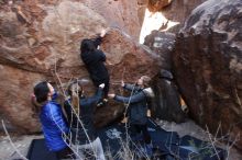 Bouldering in Hueco Tanks on 11/24/2018 with Blue Lizard Climbing and Yoga

Filename: SRM_20181124_1129580.jpg
Aperture: f/6.3
Shutter Speed: 1/250
Body: Canon EOS-1D Mark II
Lens: Canon EF 16-35mm f/2.8 L