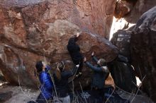 Bouldering in Hueco Tanks on 11/24/2018 with Blue Lizard Climbing and Yoga

Filename: SRM_20181124_1129591.jpg
Aperture: f/8.0
Shutter Speed: 1/250
Body: Canon EOS-1D Mark II
Lens: Canon EF 16-35mm f/2.8 L