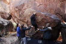 Bouldering in Hueco Tanks on 11/24/2018 with Blue Lizard Climbing and Yoga

Filename: SRM_20181124_1130010.jpg
Aperture: f/7.1
Shutter Speed: 1/250
Body: Canon EOS-1D Mark II
Lens: Canon EF 16-35mm f/2.8 L