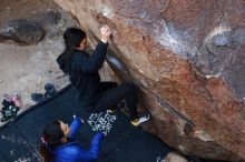 Bouldering in Hueco Tanks on 11/24/2018 with Blue Lizard Climbing and Yoga

Filename: SRM_20181124_1146540.jpg
Aperture: f/4.0
Shutter Speed: 1/250
Body: Canon EOS-1D Mark II
Lens: Canon EF 50mm f/1.8 II