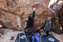 Bouldering in Hueco Tanks on 11/24/2018 with Blue Lizard Climbing and Yoga

Filename: SRM_20181124_1208500.jpg
Aperture: f/4.5
Shutter Speed: 1/250
Body: Canon EOS-1D Mark II
Lens: Canon EF 16-35mm f/2.8 L