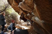 Bouldering in Hueco Tanks on 11/24/2018 with Blue Lizard Climbing and Yoga

Filename: SRM_20181124_1210410.jpg
Aperture: f/5.0
Shutter Speed: 1/250
Body: Canon EOS-1D Mark II
Lens: Canon EF 16-35mm f/2.8 L