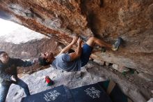 Bouldering in Hueco Tanks on 11/24/2018 with Blue Lizard Climbing and Yoga

Filename: SRM_20181124_1223470.jpg
Aperture: f/5.0
Shutter Speed: 1/250
Body: Canon EOS-1D Mark II
Lens: Canon EF 16-35mm f/2.8 L