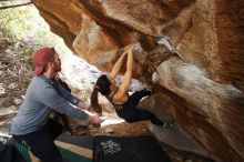 Bouldering in Hueco Tanks on 11/24/2018 with Blue Lizard Climbing and Yoga

Filename: SRM_20181124_1233340.jpg
Aperture: f/4.0
Shutter Speed: 1/250
Body: Canon EOS-1D Mark II
Lens: Canon EF 16-35mm f/2.8 L