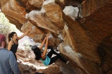 Bouldering in Hueco Tanks on 11/24/2018 with Blue Lizard Climbing and Yoga

Filename: SRM_20181124_1239470.jpg
Aperture: f/6.3
Shutter Speed: 1/200
Body: Canon EOS-1D Mark II
Lens: Canon EF 16-35mm f/2.8 L