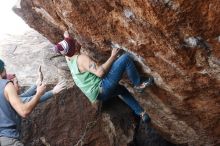 Bouldering in Hueco Tanks on 11/24/2018 with Blue Lizard Climbing and Yoga

Filename: SRM_20181124_1250430.jpg
Aperture: f/6.3
Shutter Speed: 1/250
Body: Canon EOS-1D Mark II
Lens: Canon EF 50mm f/1.8 II