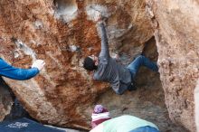 Bouldering in Hueco Tanks on 11/24/2018 with Blue Lizard Climbing and Yoga

Filename: SRM_20181124_1255450.jpg
Aperture: f/4.0
Shutter Speed: 1/250
Body: Canon EOS-1D Mark II
Lens: Canon EF 50mm f/1.8 II