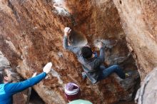 Bouldering in Hueco Tanks on 11/24/2018 with Blue Lizard Climbing and Yoga

Filename: SRM_20181124_1255590.jpg
Aperture: f/5.0
Shutter Speed: 1/250
Body: Canon EOS-1D Mark II
Lens: Canon EF 50mm f/1.8 II