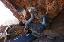 Bouldering in Hueco Tanks on 11/24/2018 with Blue Lizard Climbing and Yoga

Filename: SRM_20181124_1301250.jpg
Aperture: f/5.0
Shutter Speed: 1/250
Body: Canon EOS-1D Mark II
Lens: Canon EF 16-35mm f/2.8 L