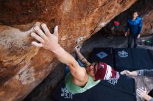 Bouldering in Hueco Tanks on 11/24/2018 with Blue Lizard Climbing and Yoga

Filename: SRM_20181124_1303201.jpg
Aperture: f/5.6
Shutter Speed: 1/250
Body: Canon EOS-1D Mark II
Lens: Canon EF 16-35mm f/2.8 L