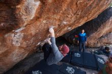 Bouldering in Hueco Tanks on 11/24/2018 with Blue Lizard Climbing and Yoga

Filename: SRM_20181124_1304030.jpg
Aperture: f/5.0
Shutter Speed: 1/250
Body: Canon EOS-1D Mark II
Lens: Canon EF 16-35mm f/2.8 L