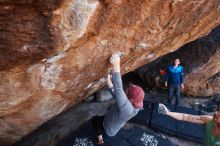 Bouldering in Hueco Tanks on 11/24/2018 with Blue Lizard Climbing and Yoga

Filename: SRM_20181124_1304040.jpg
Aperture: f/4.5
Shutter Speed: 1/250
Body: Canon EOS-1D Mark II
Lens: Canon EF 16-35mm f/2.8 L