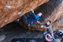 Bouldering in Hueco Tanks on 11/24/2018 with Blue Lizard Climbing and Yoga

Filename: SRM_20181124_1304340.jpg
Aperture: f/4.5
Shutter Speed: 1/250
Body: Canon EOS-1D Mark II
Lens: Canon EF 16-35mm f/2.8 L