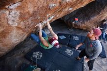 Bouldering in Hueco Tanks on 11/24/2018 with Blue Lizard Climbing and Yoga

Filename: SRM_20181124_1304470.jpg
Aperture: f/4.5
Shutter Speed: 1/250
Body: Canon EOS-1D Mark II
Lens: Canon EF 16-35mm f/2.8 L