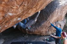Bouldering in Hueco Tanks on 11/24/2018 with Blue Lizard Climbing and Yoga

Filename: SRM_20181124_1305070.jpg
Aperture: f/5.0
Shutter Speed: 1/250
Body: Canon EOS-1D Mark II
Lens: Canon EF 16-35mm f/2.8 L