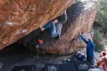 Bouldering in Hueco Tanks on 11/24/2018 with Blue Lizard Climbing and Yoga

Filename: SRM_20181124_1305180.jpg
Aperture: f/5.0
Shutter Speed: 1/250
Body: Canon EOS-1D Mark II
Lens: Canon EF 16-35mm f/2.8 L