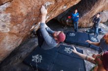 Bouldering in Hueco Tanks on 11/24/2018 with Blue Lizard Climbing and Yoga

Filename: SRM_20181124_1306481.jpg
Aperture: f/4.5
Shutter Speed: 1/250
Body: Canon EOS-1D Mark II
Lens: Canon EF 16-35mm f/2.8 L