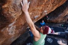 Bouldering in Hueco Tanks on 11/24/2018 with Blue Lizard Climbing and Yoga

Filename: SRM_20181124_1307431.jpg
Aperture: f/5.6
Shutter Speed: 1/250
Body: Canon EOS-1D Mark II
Lens: Canon EF 16-35mm f/2.8 L