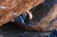 Bouldering in Hueco Tanks on 11/24/2018 with Blue Lizard Climbing and Yoga

Filename: SRM_20181124_1311390.jpg
Aperture: f/5.6
Shutter Speed: 1/250
Body: Canon EOS-1D Mark II
Lens: Canon EF 16-35mm f/2.8 L