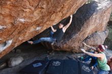 Bouldering in Hueco Tanks on 11/24/2018 with Blue Lizard Climbing and Yoga

Filename: SRM_20181124_1311461.jpg
Aperture: f/5.6
Shutter Speed: 1/250
Body: Canon EOS-1D Mark II
Lens: Canon EF 16-35mm f/2.8 L