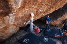 Bouldering in Hueco Tanks on 11/24/2018 with Blue Lizard Climbing and Yoga

Filename: SRM_20181124_1312291.jpg
Aperture: f/5.6
Shutter Speed: 1/250
Body: Canon EOS-1D Mark II
Lens: Canon EF 16-35mm f/2.8 L