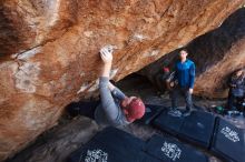 Bouldering in Hueco Tanks on 11/24/2018 with Blue Lizard Climbing and Yoga

Filename: SRM_20181124_1314040.jpg
Aperture: f/5.6
Shutter Speed: 1/250
Body: Canon EOS-1D Mark II
Lens: Canon EF 16-35mm f/2.8 L