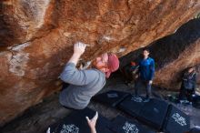 Bouldering in Hueco Tanks on 11/24/2018 with Blue Lizard Climbing and Yoga

Filename: SRM_20181124_1314121.jpg
Aperture: f/6.3
Shutter Speed: 1/250
Body: Canon EOS-1D Mark II
Lens: Canon EF 16-35mm f/2.8 L