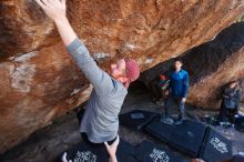 Bouldering in Hueco Tanks on 11/24/2018 with Blue Lizard Climbing and Yoga

Filename: SRM_20181124_1314122.jpg
Aperture: f/5.6
Shutter Speed: 1/250
Body: Canon EOS-1D Mark II
Lens: Canon EF 16-35mm f/2.8 L