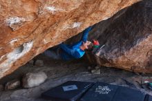 Bouldering in Hueco Tanks on 11/24/2018 with Blue Lizard Climbing and Yoga

Filename: SRM_20181124_1314350.jpg
Aperture: f/5.0
Shutter Speed: 1/250
Body: Canon EOS-1D Mark II
Lens: Canon EF 16-35mm f/2.8 L
